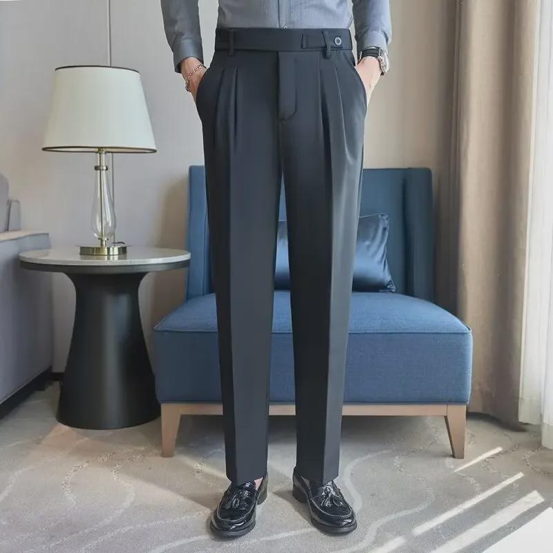 Bügelfreie Herrenhose High-End Slim Fit Schwarz - Casual und Business Trend