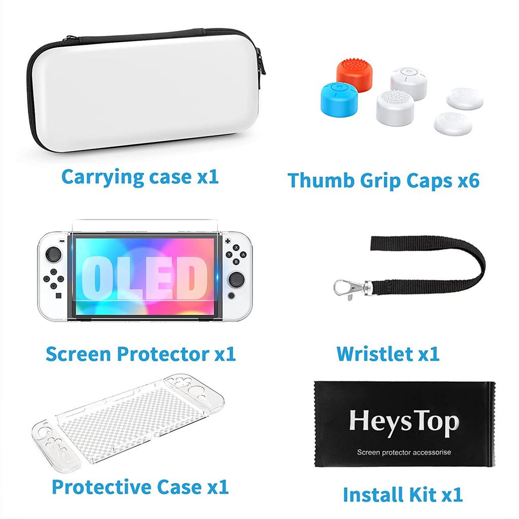 Custodia OLED per Switch compatibile con Nintendo Switch OLED 9 in 1 Accessori per modello Switch OLED con custodia protettiva agganciabile