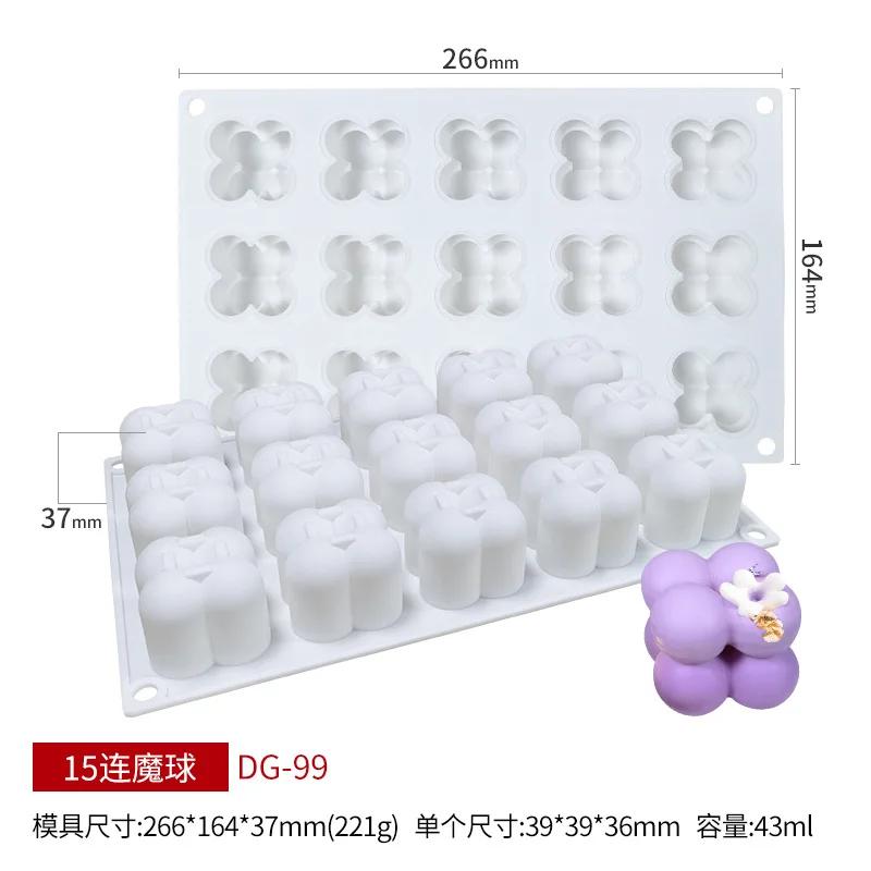 

Силиконовая форма для свечей 3D Cube для выпечки муссов, форма для торта DIY, квадратные формы для десертов с пузырьками, кухонные принадлежности для выпечки, пищевое качество