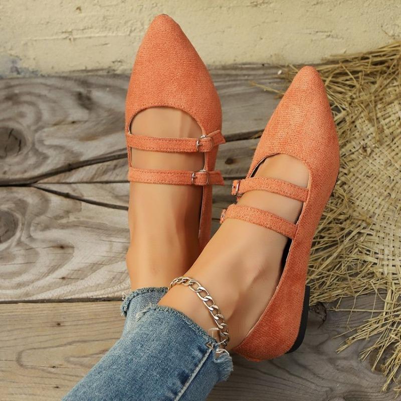 Leopard Print Pointed Toe Shallow Mouth Slip Strap Flats Summer New Suede Soft Sole Anti-slip Wear-resistant Single Shoes