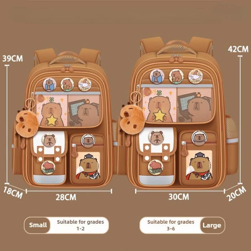 Kawaii Capybara Children School Bags for Boys Large Capacity College School Backpack Waterproof Student Schoolbag Book Bag