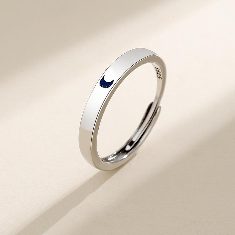 

JWER Couple Rings Moon Star Fashion Wedding Bride Bridegroom Jewelry Sun Moon Rings Anniversary for Best Friends Adjustable opening