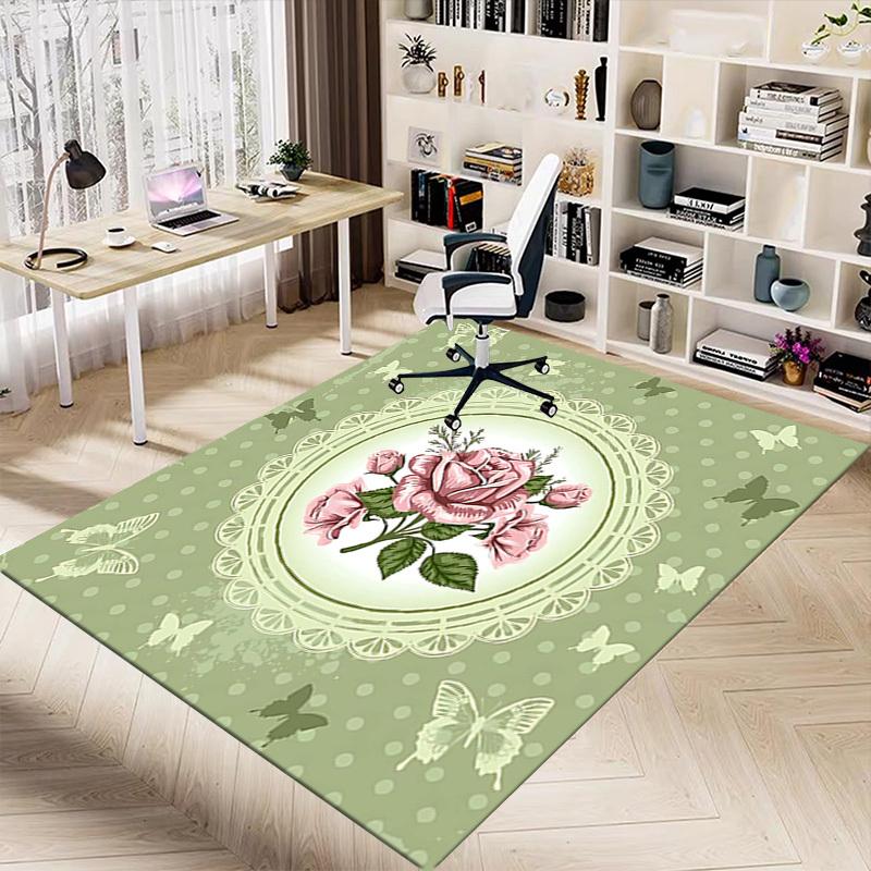 1PC Rose Butterfly Extra Large Non Slip Floor carpet, Office, family, bedroom, Studio Large Area Rug Indoor Rugs, Vibrant Colors