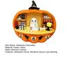 Small Halloween Ornament Ghost Bartender Pumpkin Figurine, Mini Bar Scene Coffee Lighted Tabletop Decoration for Living Room, Entryway, Mantel, Table,