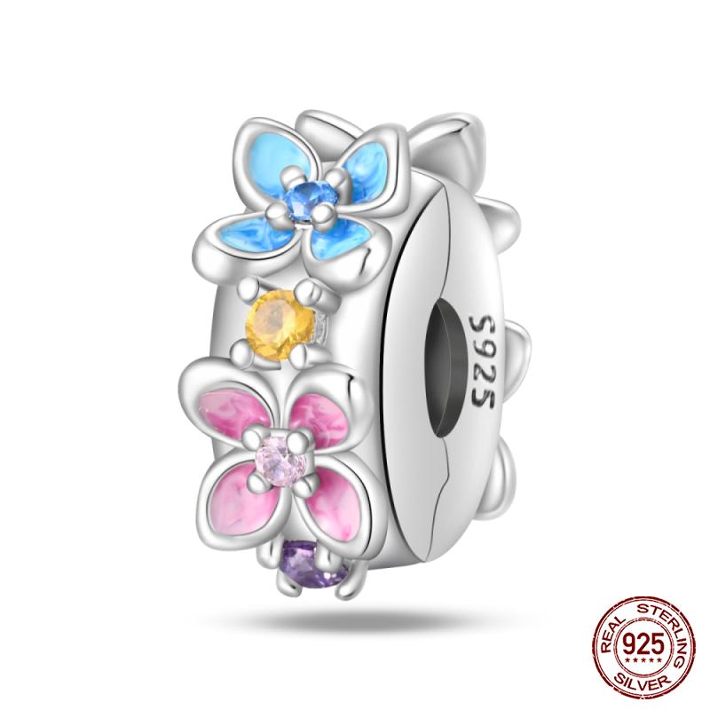 New Copper Fashion Spring Carnation Flower Parrot Charm Bead Suitable For 3Mm Bracelet Diy Fine Jewelry Gift Making