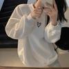 Thin/Fleece Spring Autumn Winter Loose Hoodie Women Lazy Style Korean Couple Wear Jacket Base Layer Top