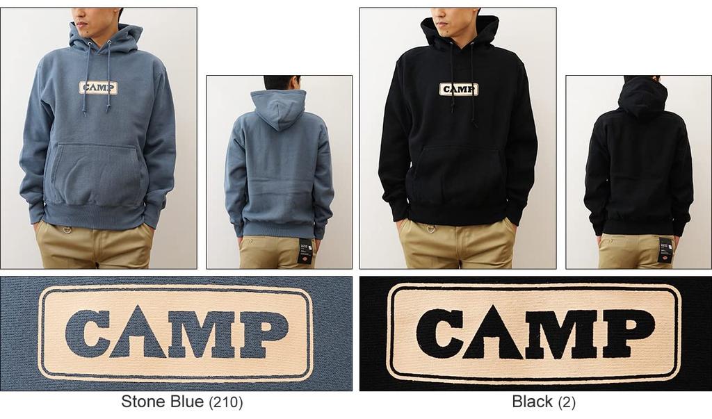 12oz Pullover Parka CAMP Original Outdoor Print Heavyweight Sweat Hoodie M Black [Jeans Bug] 12PP-CAMP (2)