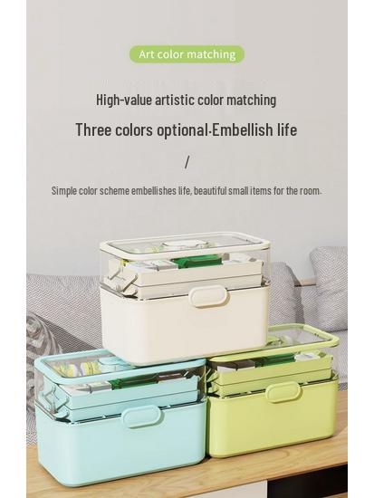 Large Capacity Family Medicine Box with Multi-Layer First Aid Storage for Household and Children