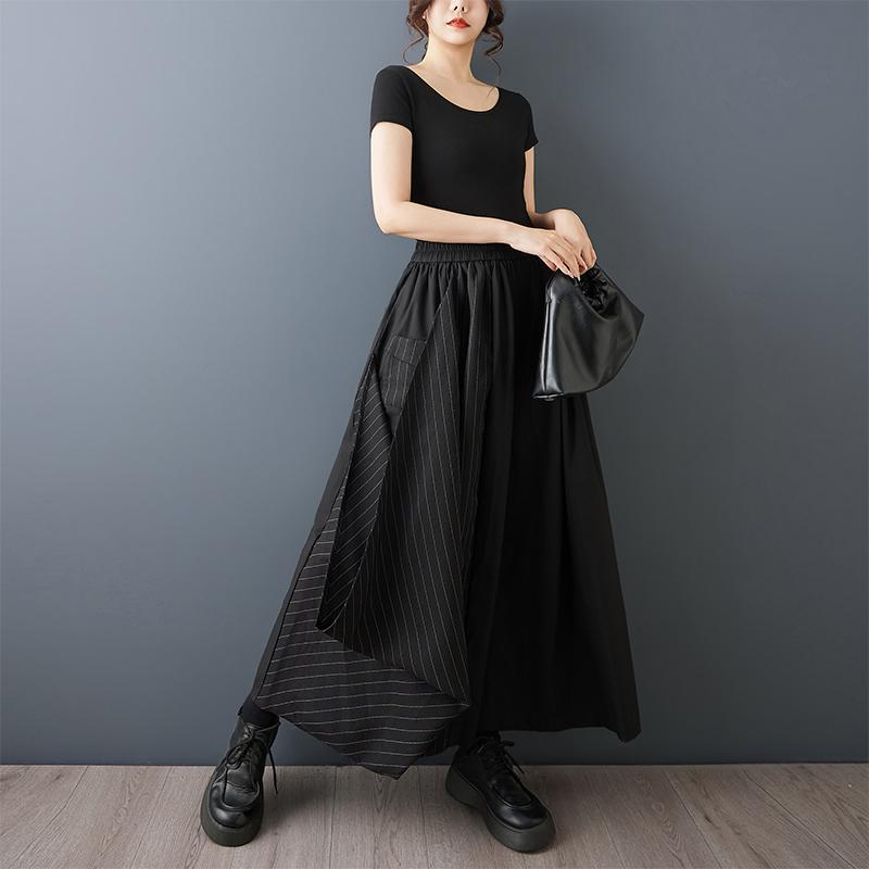 DIMANAF 2026 Summer Plus Size Women Long Pants Black Fashion Loose Trousers Big Size Casual Bottoms Pants Skirts