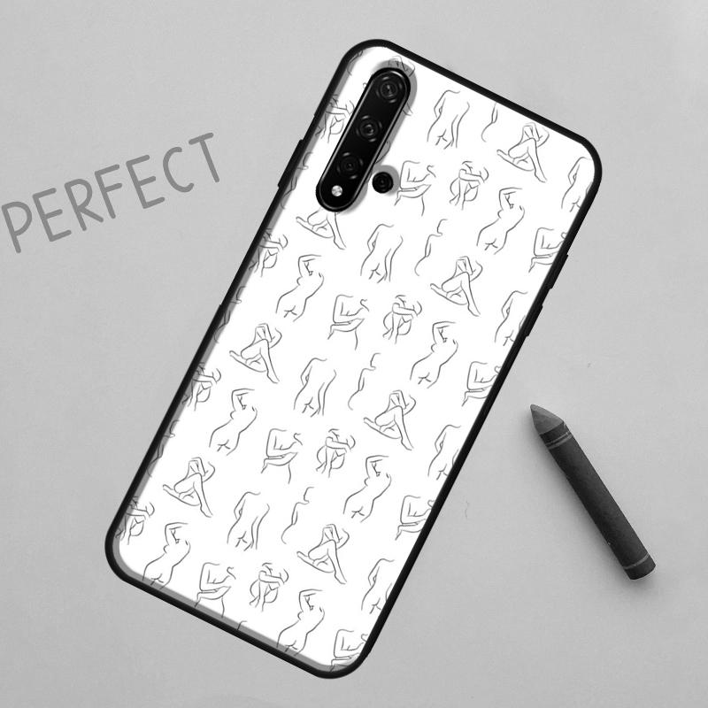Sexy Nude Women Art For Huawei Nova 8i 12i 11i 12s Y73 Y72 Y61 Y91 Y90 Y70 Y60 9 10 SE P30 P40 Lite P60 Pro Case