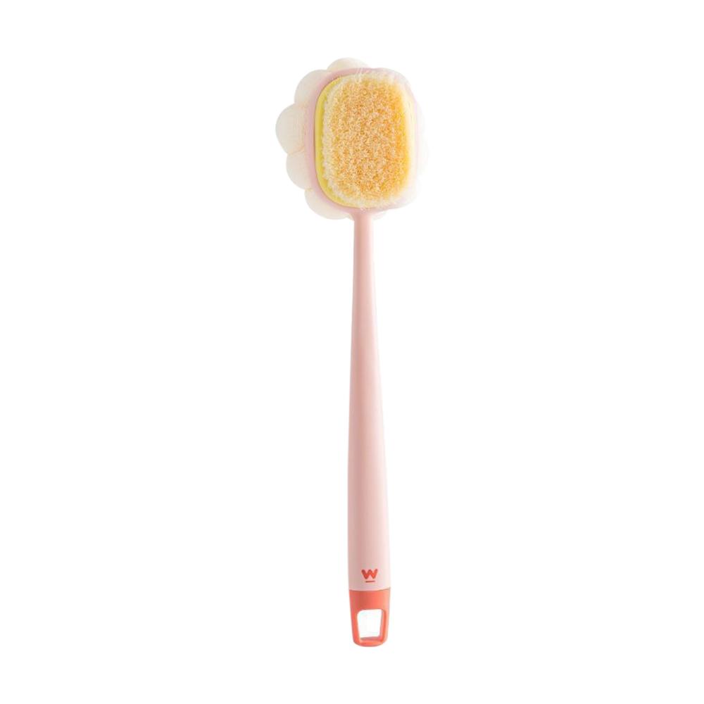

Loofah Back Scrubber Long Handle Shower Body Brush with Soft Mesh Sponge for Women Back Body Exfoliating Brushes Bath Supplies рожевий