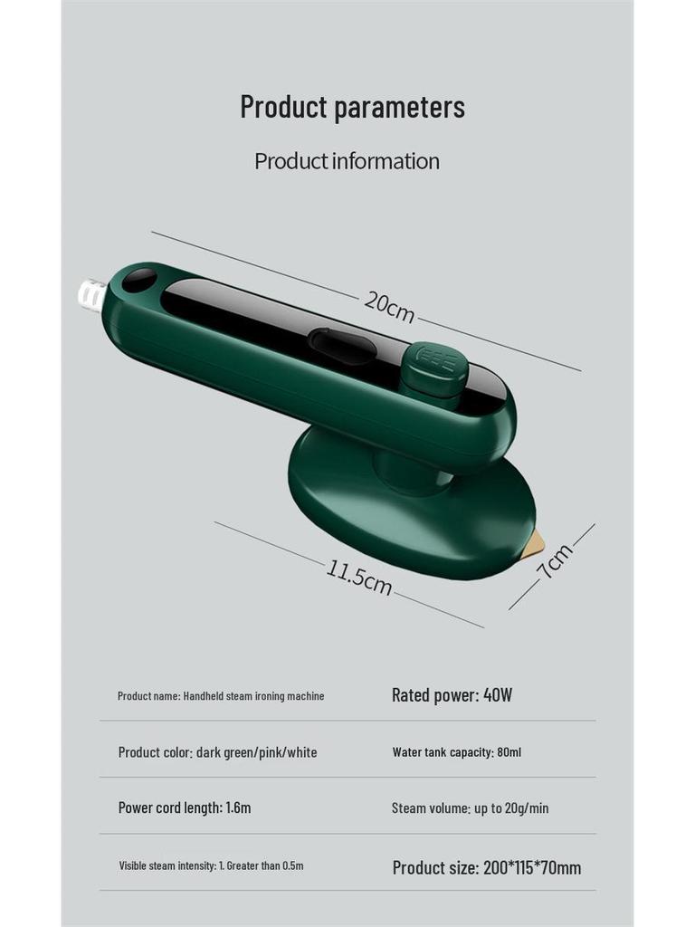 Compact Handheld Garment Steamer and Iron