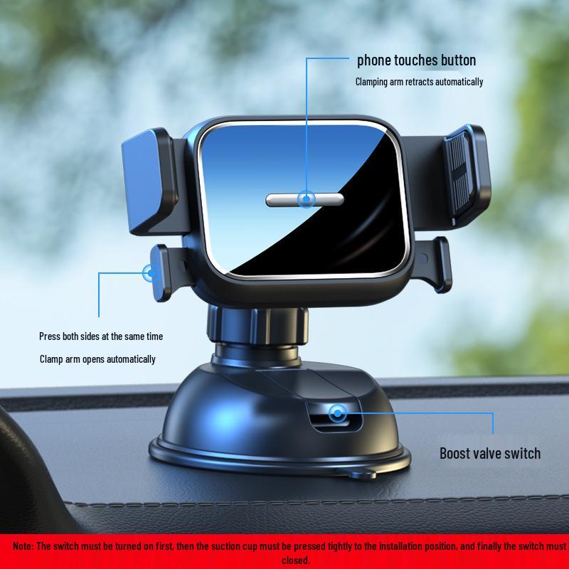 

Compact Gravity Car Phone Holder with Strong Suction Cup for Stable Dashboard Navigation