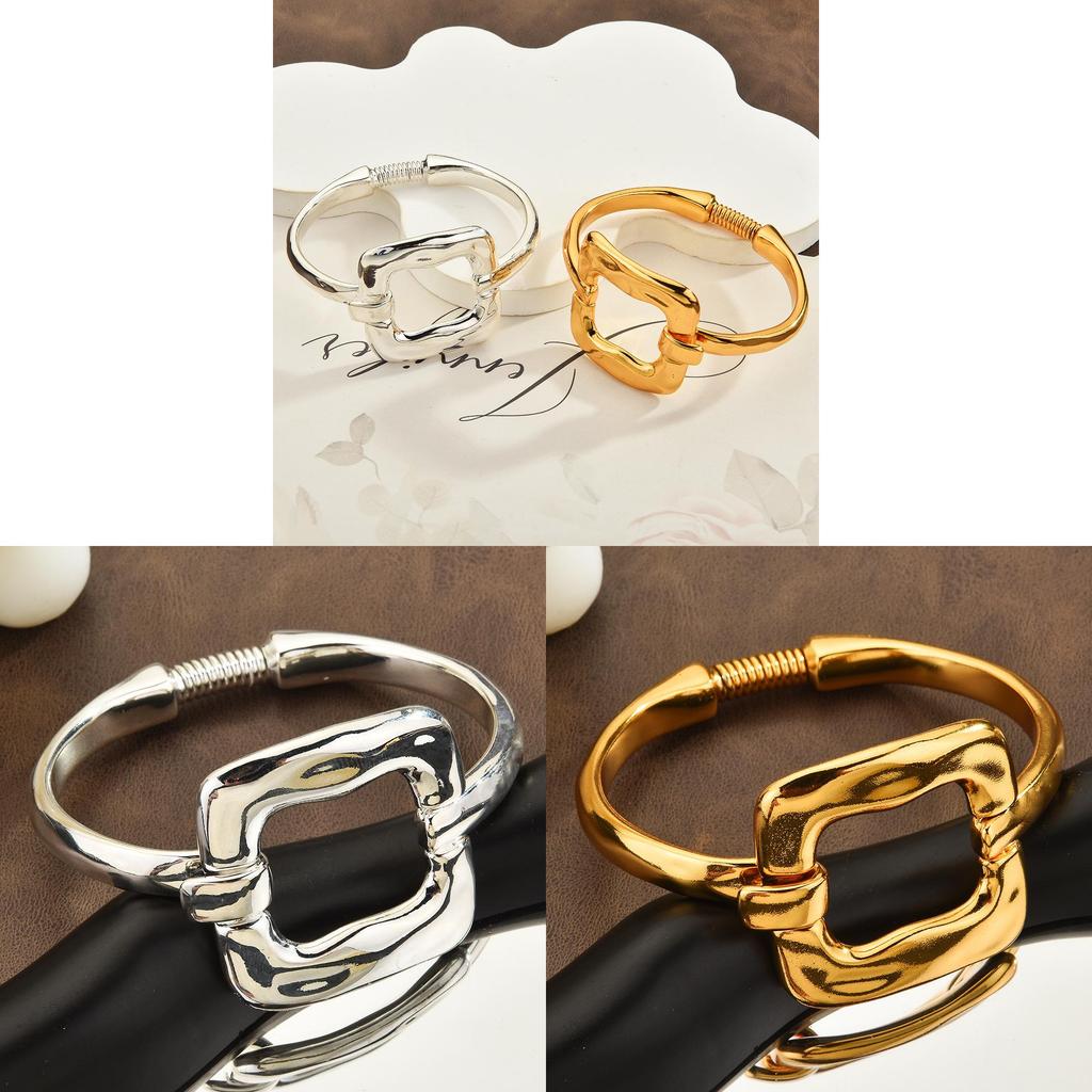 Geometrisches quadratisches Federarmband mit verstellbarer Passform für modebewusste Frauen
