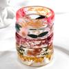 Nuevo Brazalete Ancho de Resina Epoxi con Flores Secas para Mujer Retro Transparente Redondo de Acrílico con Hojas Florales Pulseras Joyería de Declaración Regalos