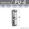 Zhuo Ji 304 Stainless Steel Quick Connector: 8mm Pneumatic Hose Reducer for PU/PG Air Source