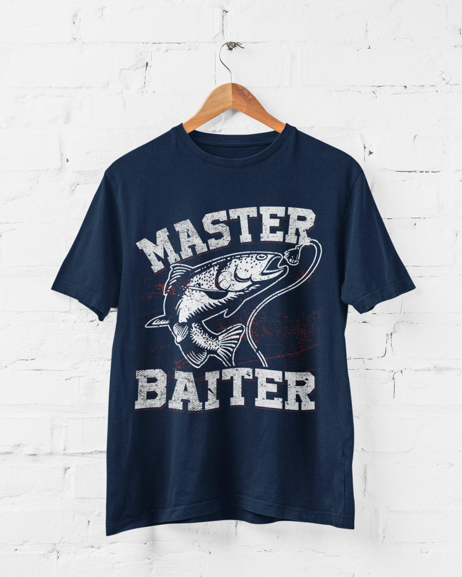 Funny Fishing T-Shirt: Master Baiter Graphic Tee, Fisherman Gift L