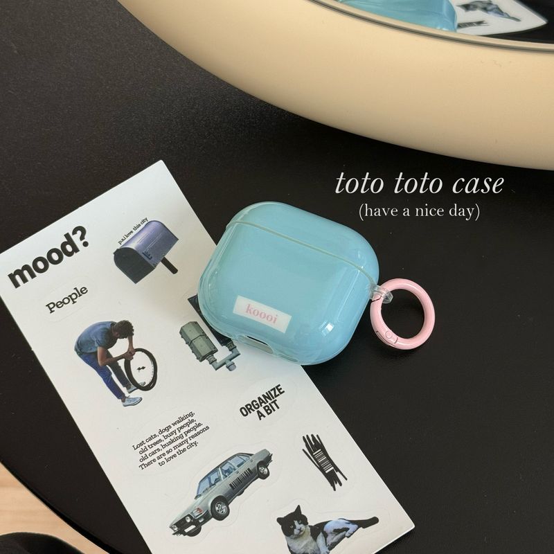 

to Apple 2 Generation Bluetooth Earbuds Case Airpods3 Generation New Arrival Protective Case Bracelet Airpods2 Minimalist Pure Color Anti-Fall Shell Apple Airpods Pro Blue((Light powder ring))