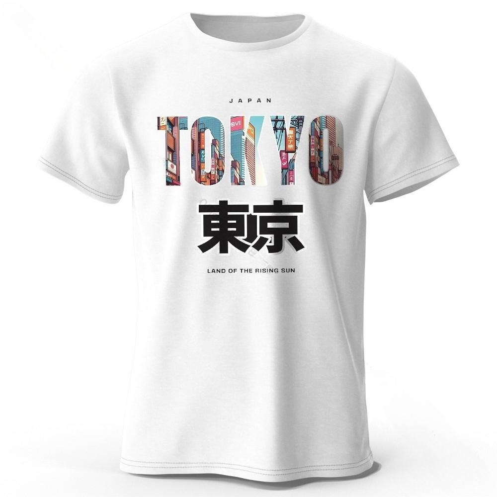 Tokyo Printed Fashion Forward 100% Cotton T-Shirt, Ultra Soft Round Neck Short Sleeve Tee, Perfect for Men & Women