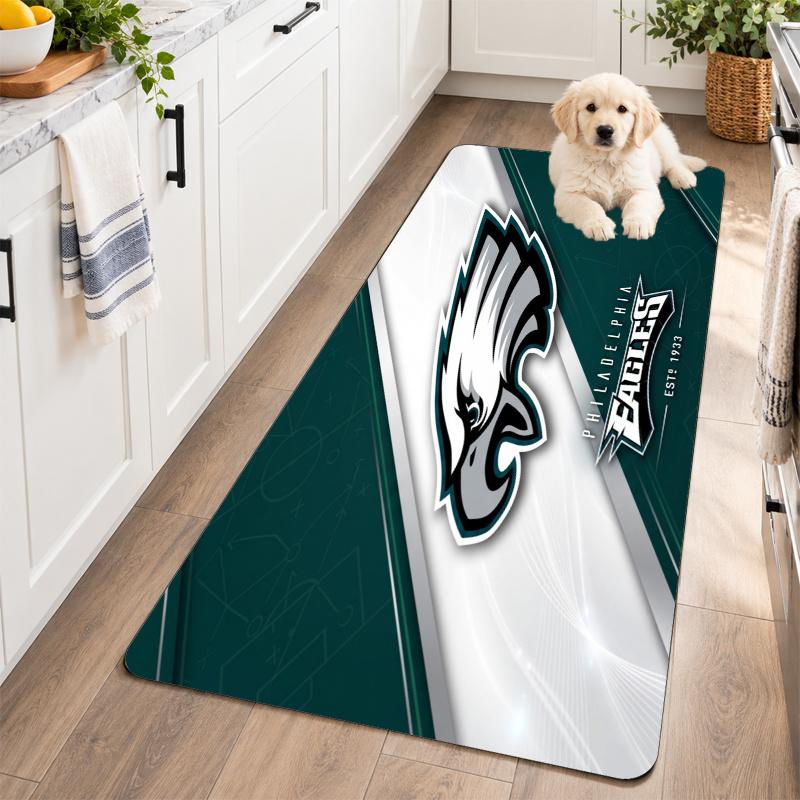 Flannel Kitchen Mat Philadelphia Eagles Soft Area Rug Non Slip Floor Carpet Home Decoration