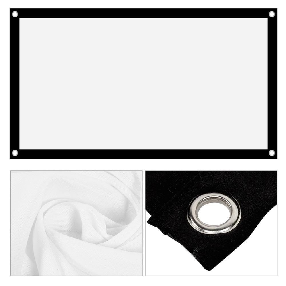 

Polyester Portable Projector Screen White Projector Curtain Front Back Projection 40in