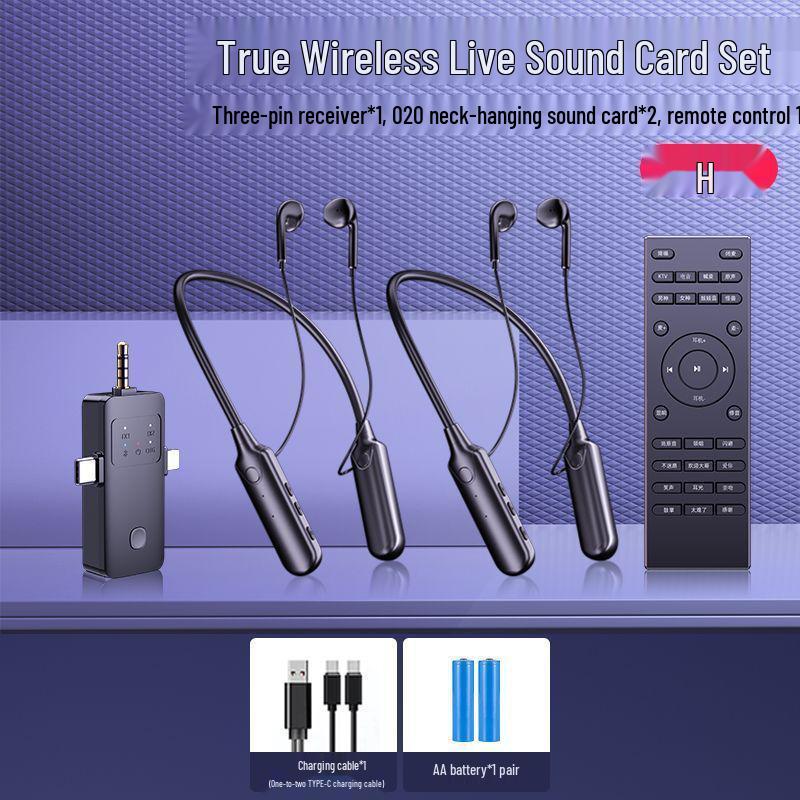 All-in-One Wireless Streaming Kit with Neck-Mounted Microphone and Bluetooth Sound Card