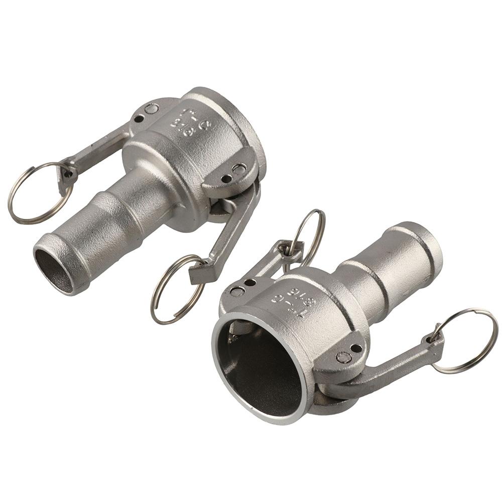 

2 шт. серебряный Camlock 304 из нержавеющей стали, 1 дюйм, фитинг Camlock, фитинги для шланга с хвостовиком, трубы