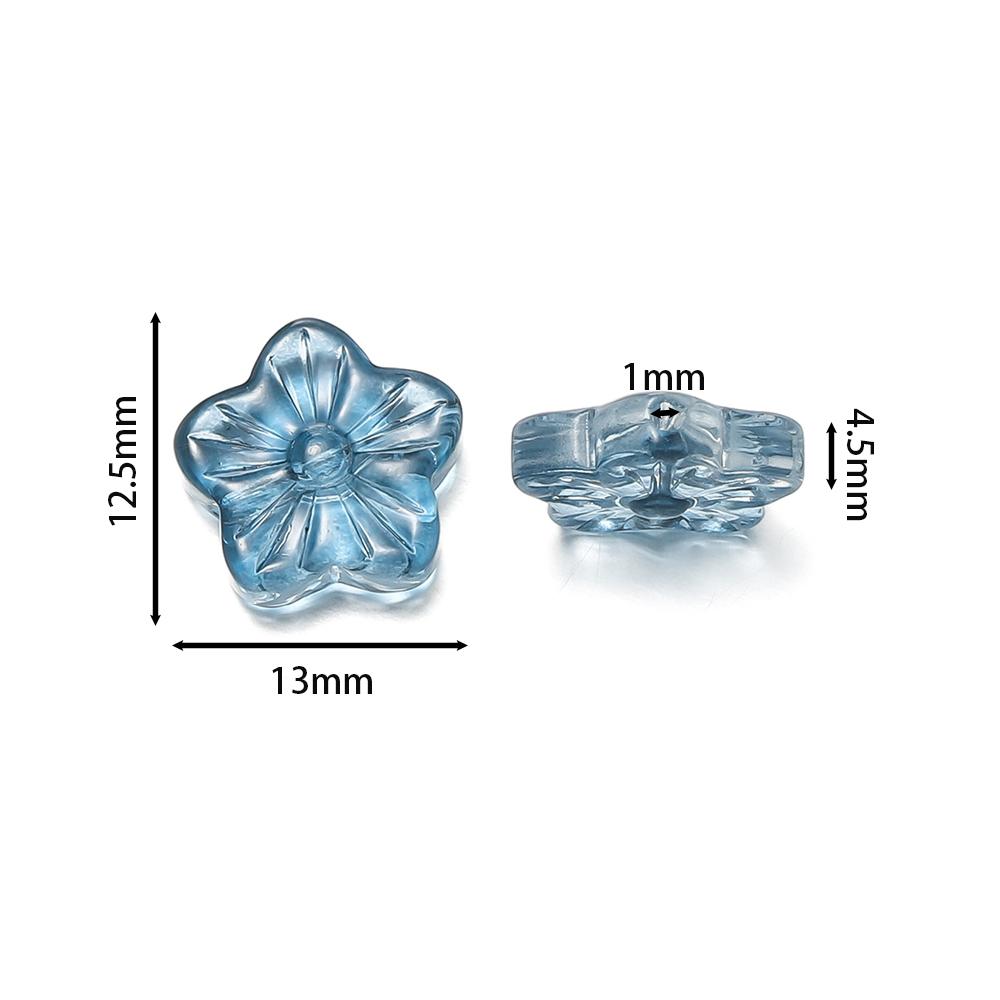 10Pcs/Lot Glass Five-Petaled Flower Beads Colorful Spacer Bead for DIY Bracelet Necklace Earrings Jewelry Making Accessories