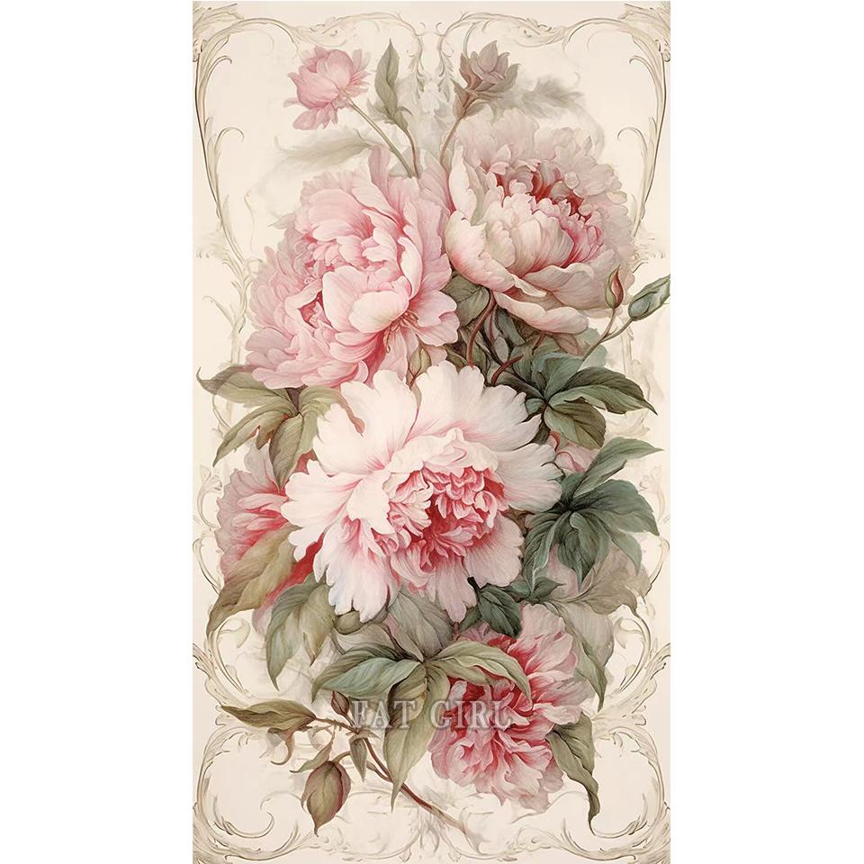 Retro Poppy Flower Diy Diamond Paintings New Collection 2023 Peony Cross Stitch Kit Full Drill Mosaic Large Size Home Decoration