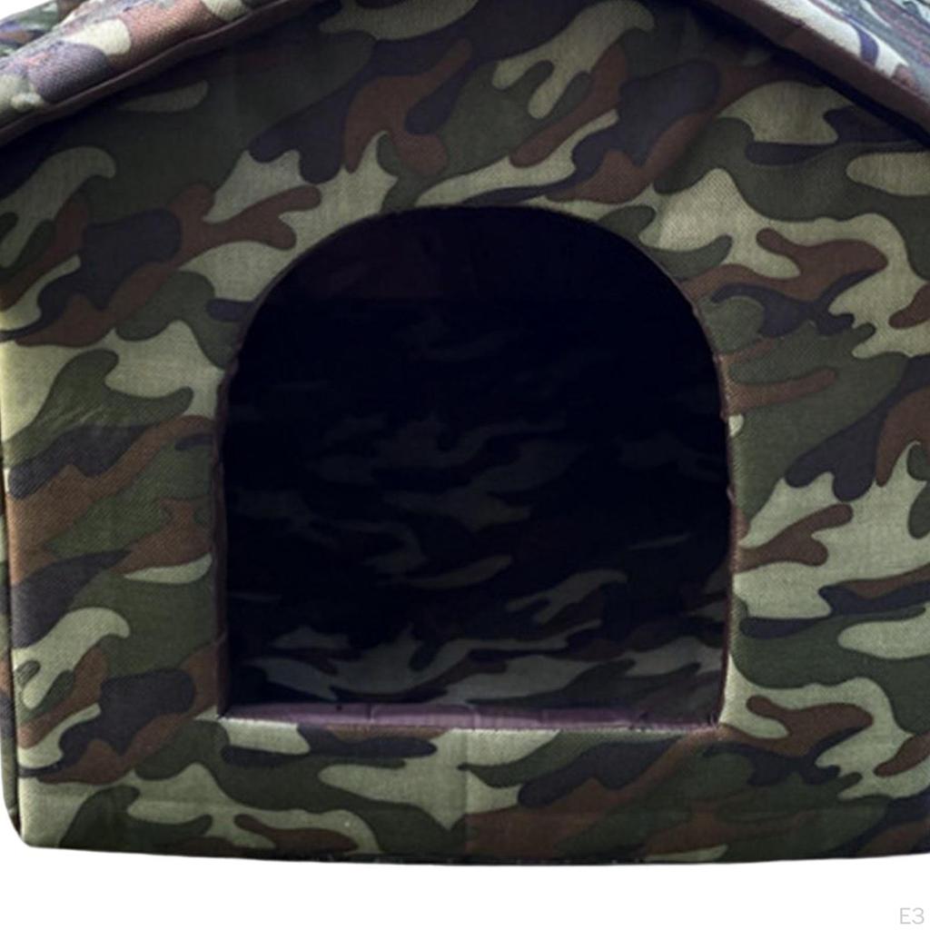 Cat House with Cozy Bed and Detachable Roof for Outdoor Use