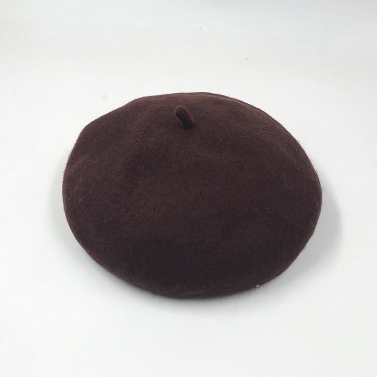 Autumn and winter versatile wool hat beret women's pumpkin hat retro woolen painter hat bud hat tide