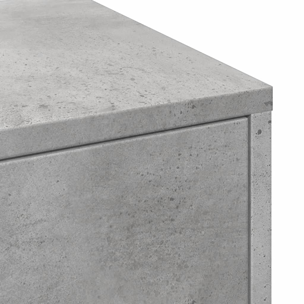 Narrow Bathroom Cabinet with Casters Concrete Grey Particleboard