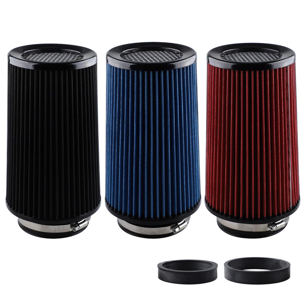 For Universal Car Truck All Years 76/89/101mm High Flow Cold Air Intake Mushroom Head Filter Black High Performance Auto Parts