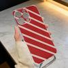 B-Burgundy White Stripe P-pattern  Phone Case Transparent Silicone Soft For iPhone 17 16 15 14 13 12 11 Mini Pro Max Plus