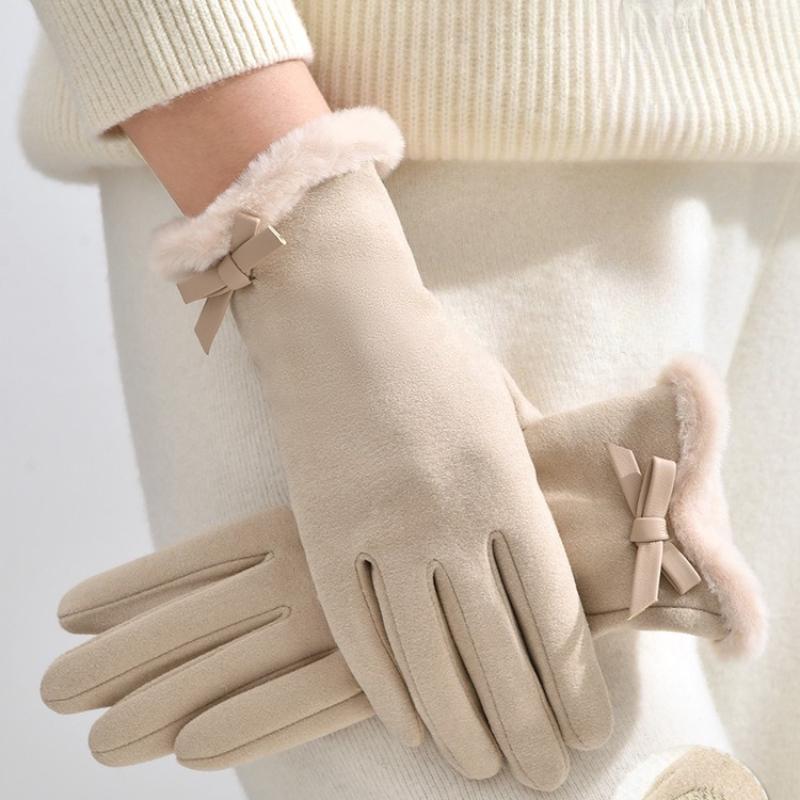 Gloves Winter Women Can Touch The Screen for Driving, Riding, Piled and Thickened Windproof and Cold-proof Warm Gloves