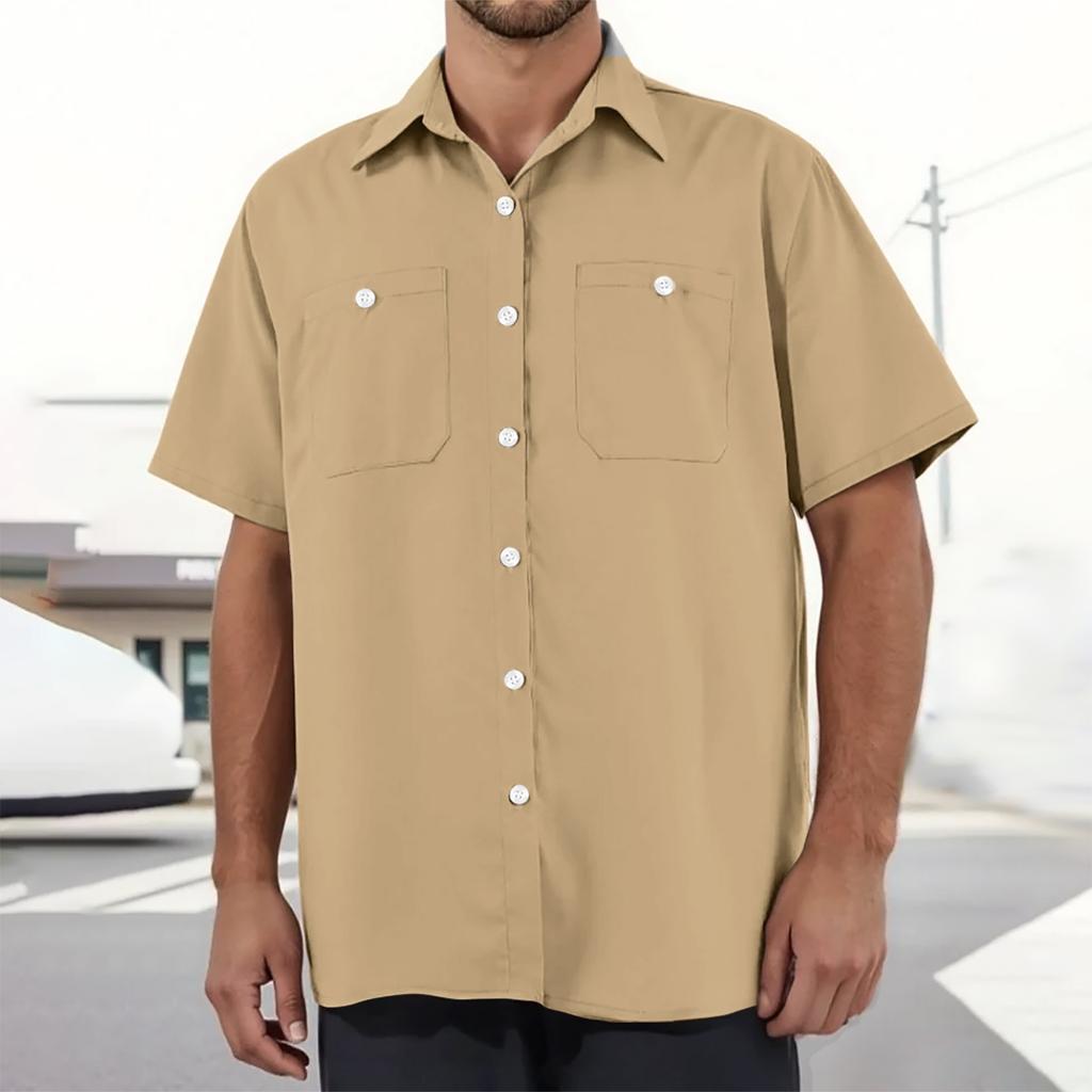 Men's Loose Casual Multi-pocket Workwear Shirt