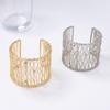 European and American Exaggerated Light Luxury INS Cold Wind Metal Mesh Format Micro-inlaid Zircon Wide Version Open Women's Bracelet