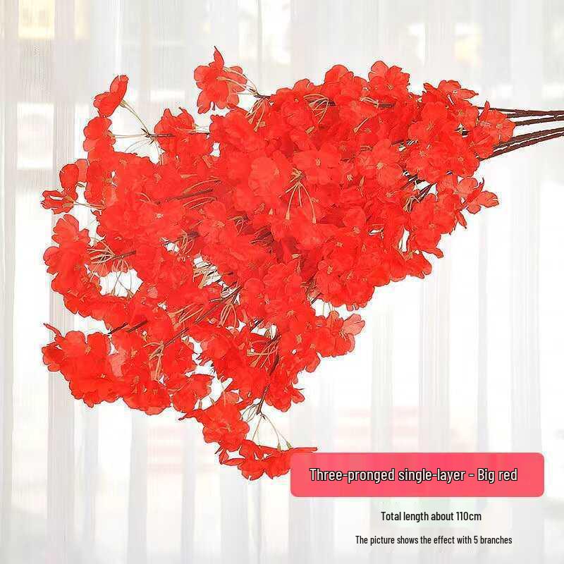 Artificial Plum & Peach Blossom Branches for Indoor Decoration