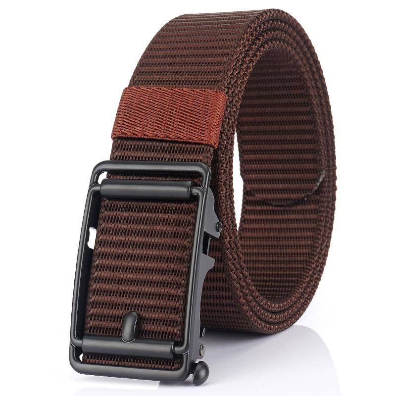 2020 3.5CM Automatic Buckle Nylon Belt Casual Business Canvas Men's Pants
