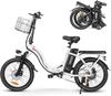 SAMEBIKE CY20-FT-WH 250W E-Bike 20 Inch Fat Tyre Folding Bike 36 V/13 Ah Battery, Maximum Range Up To 60-110 Km, Off-Road Mountain,