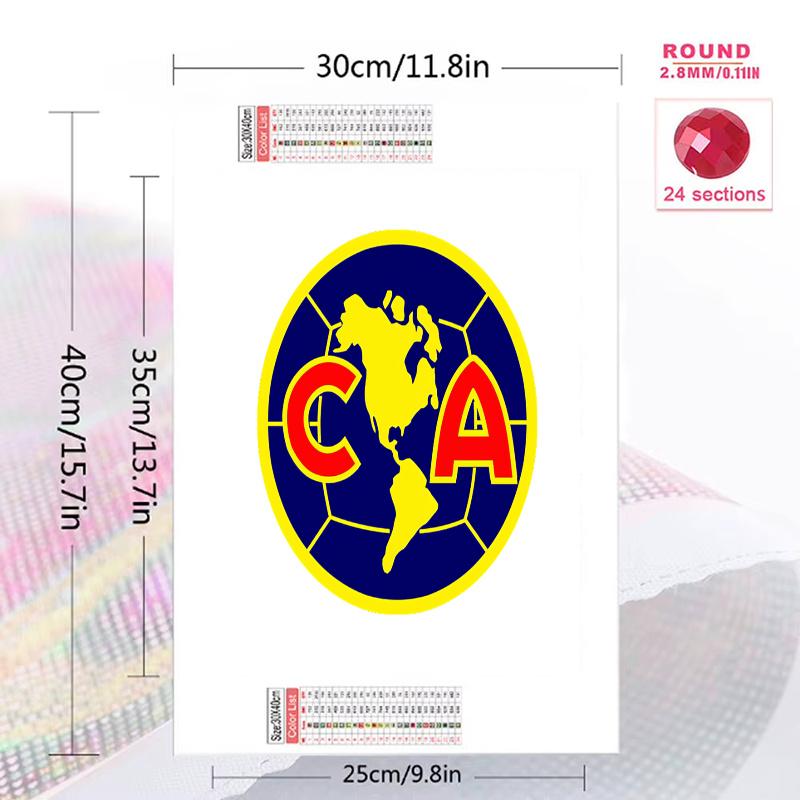 Club America Pattern  3pcs 100% Round Full Drill 5D DIY Diamond Painting Embroidery Cross Stitch Rhinestone Décor