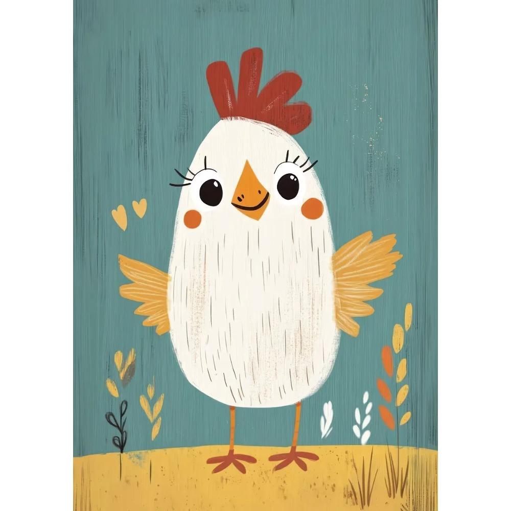 Cute Smiling Cartoon Dolphin Cow Owl Unicorn Posters Expressive Eyes Prints Canvas Painting Wall Picture Home Kid's Room Decor