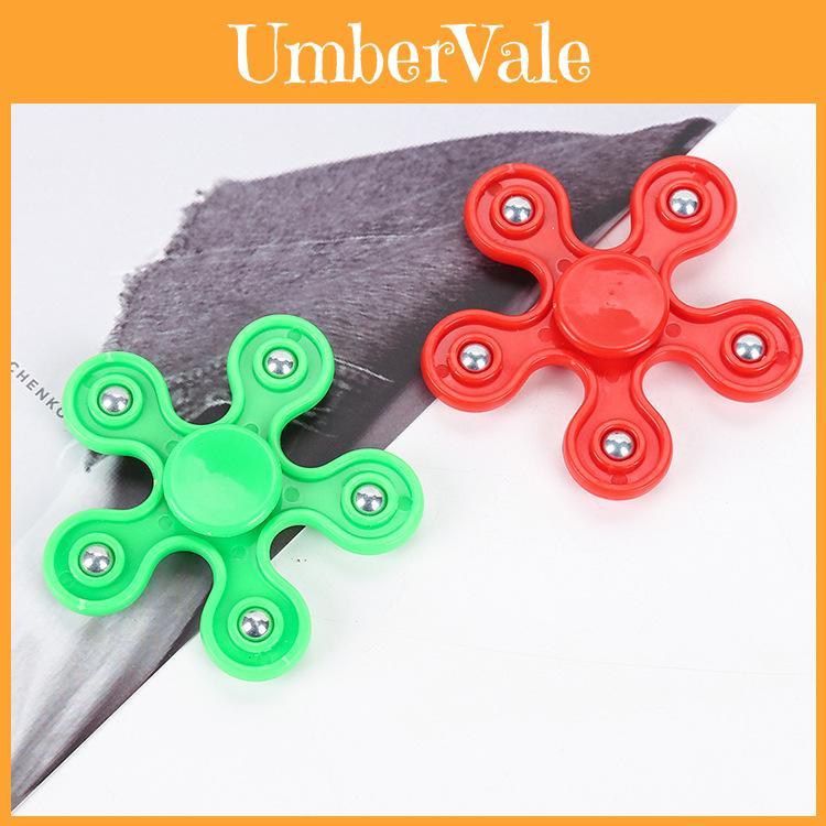 Plastic Fivestar Finger Spinner Gyroscope With Spiral Bearings For Stress Relief And Focus