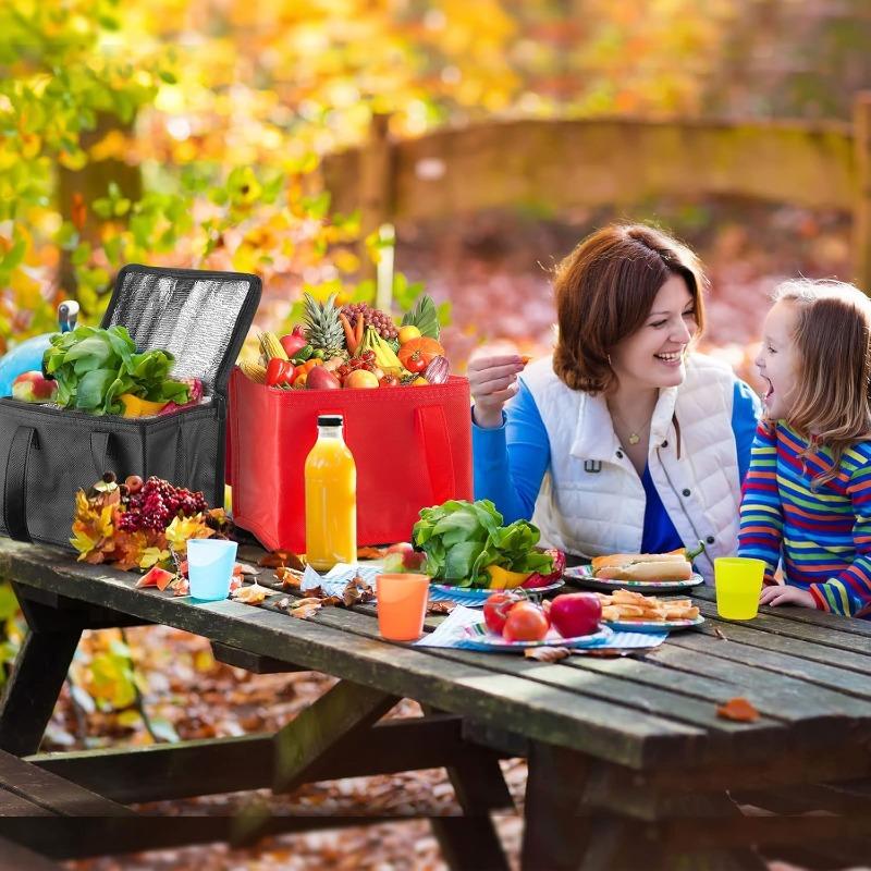 Insulated Thermal Bag Drink Storage Cooler Bags Outdoor Lunch Box Container Zipper Food Picnic Pouch Waterproof Delivery Bags