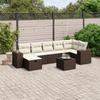 VidaXL Garden Lounge Set with Cushions 8 Pcs, Patio Sofas, Patio Furniture Set, Outdoor Furniture, Brown 3264449