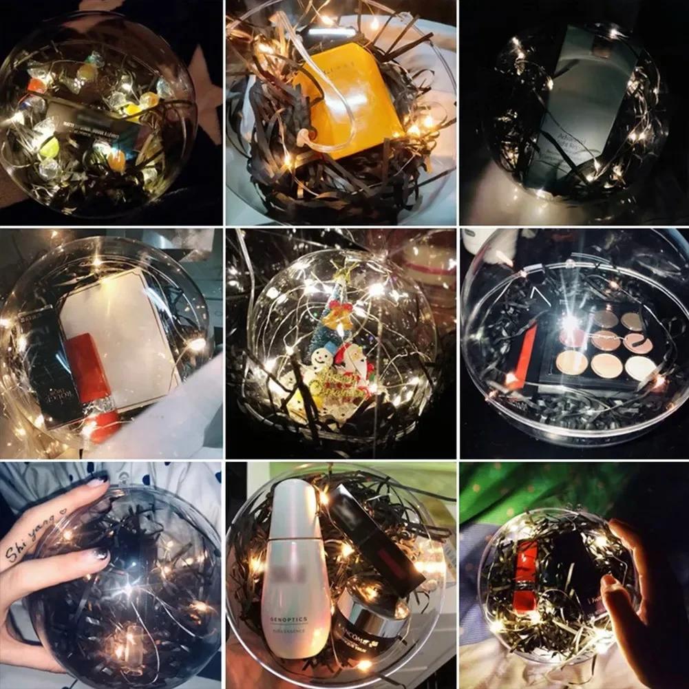 Christmas Balls Home Decoration Supplies For Wedding Candy Christmas Gifts Box 7-11cm  10pcs Plastic Clear Flat Ball