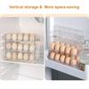 Kitchen Large Capacity Egg Fridge Storage Box - Portable Multi-Layer Egg Tray Organizer, Auto Opening/Closing Egg Holder