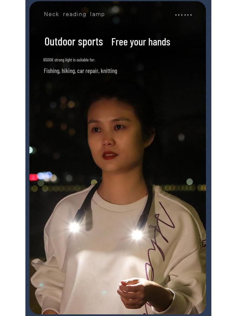 Portable LED Neck Reading Lamp with Eye Protection & USB Charging