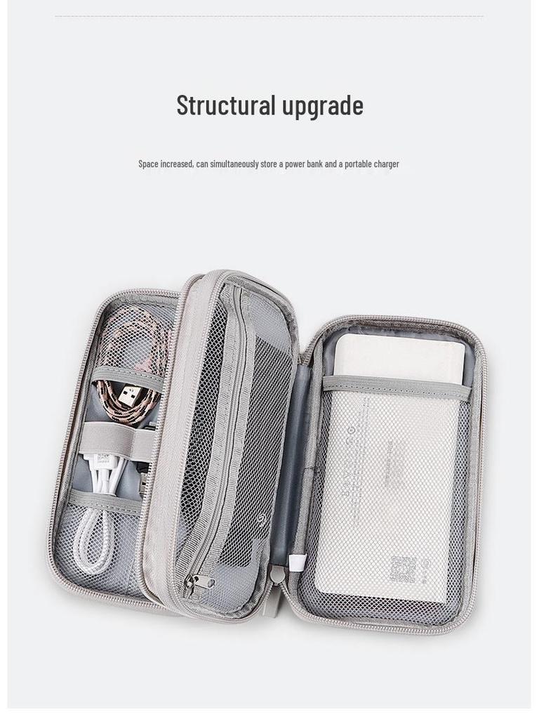 Multifunctional Digital Storage Bag with USB Flash Drive, Power Bank, and Cable Organizer