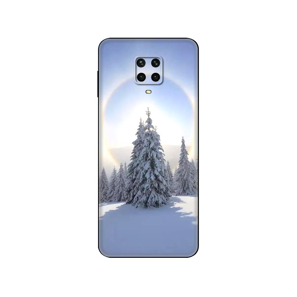Black tpu Case For Xiaomi Redmi 7A 8 8A 9 9A 9C Case Redmi Note 8T 8 Pro T Note 9 9S 9 Pro Case Winter Snow Flowers Fashion